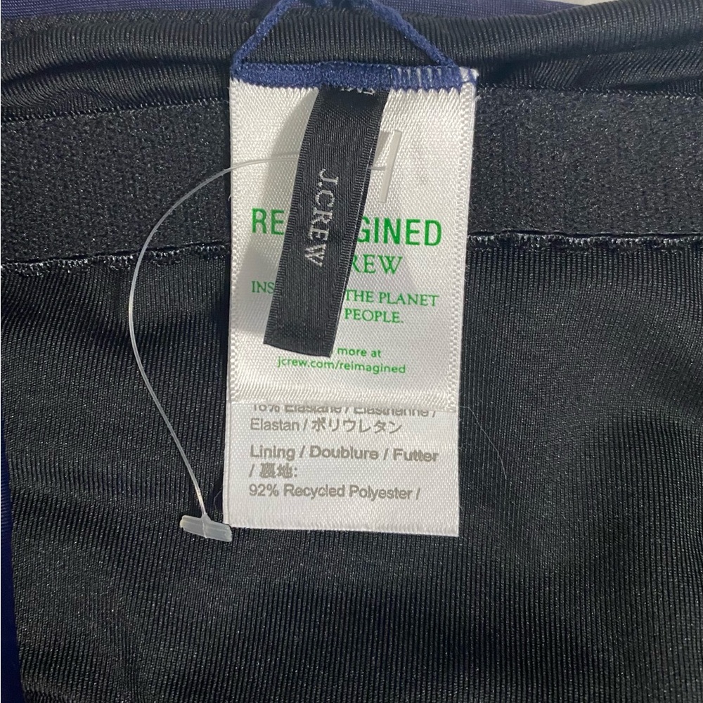 Reimagined by J Crew Size 10 Blue Ruched Built In Bra One Piece Swimsuit. NWOT - Picture 5 of 11